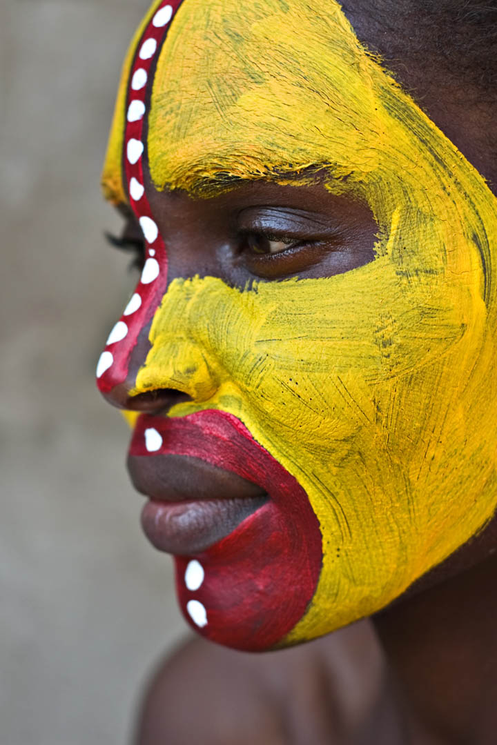 Yellow Painted Face People Wallpaper Of A High Quality African Image