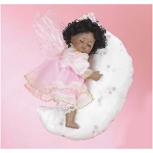 African American Baby Angels Dolls Gold