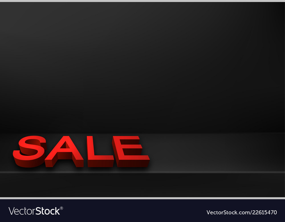 Free download Sale black promo background with red 3d letters Vector