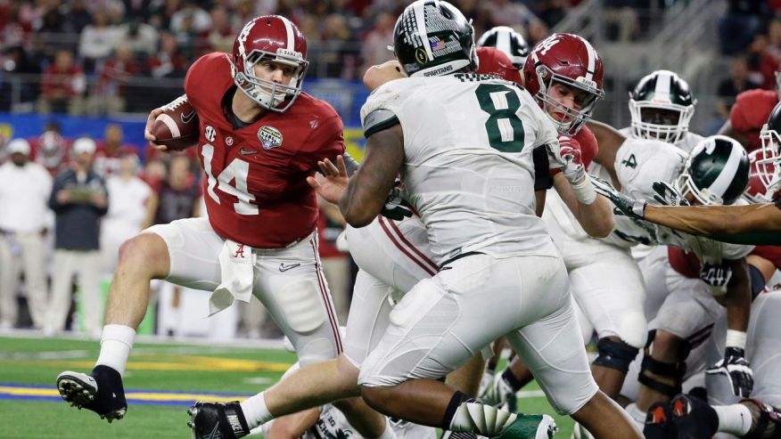 Rolls Alabama Stomps Michigan State Will Face Clemson For National