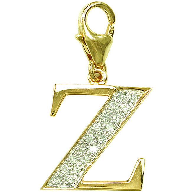 Letter Z Wallpaper 14k Gold 10ct Tdw Diamond Charm