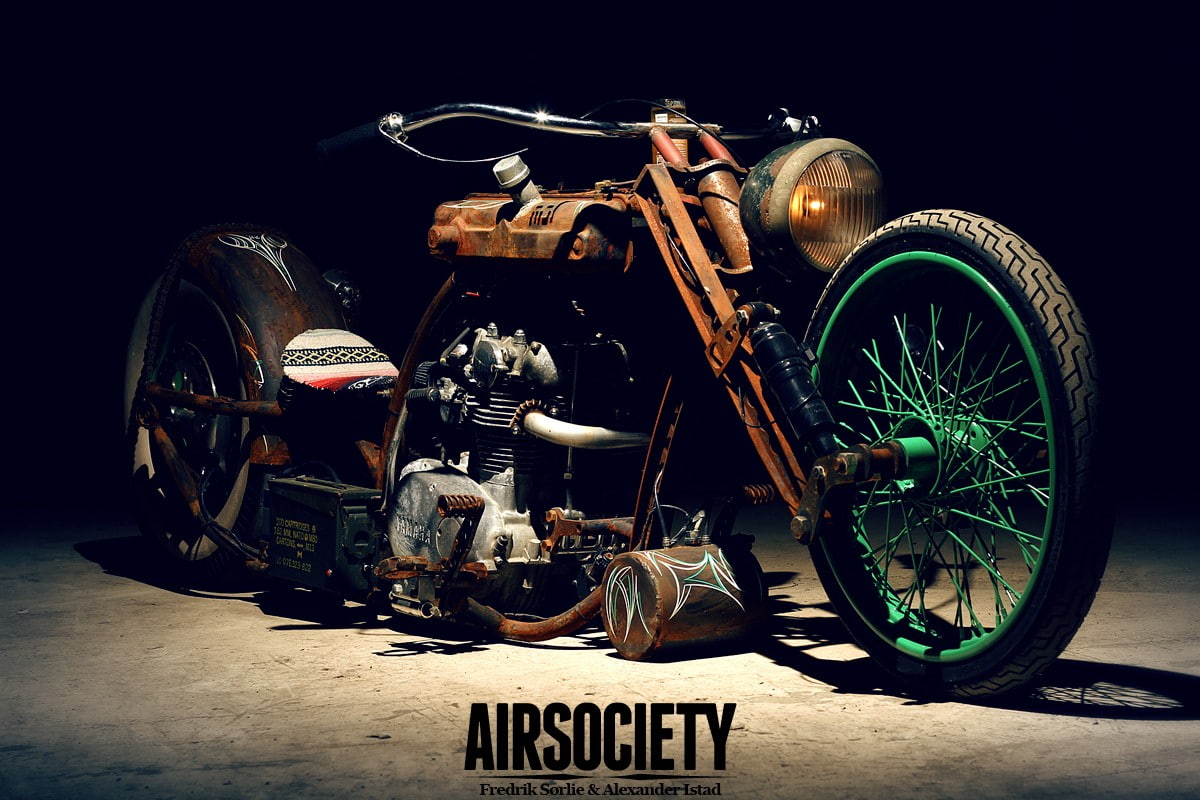 HD Wallpaper Brown And Green Airsociety Motorcycle Rat Style