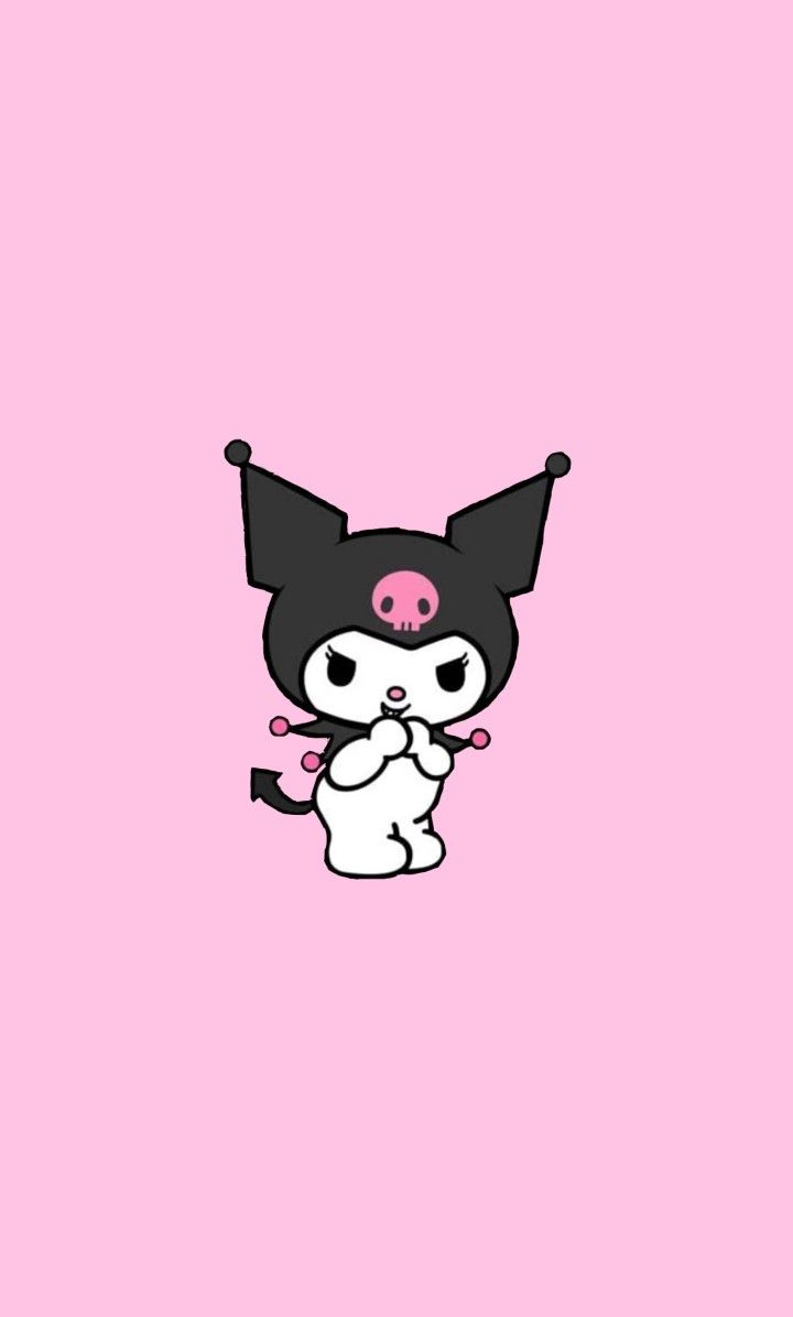 Aesthetic Pink Black Outfit Hello Kitty Wallpaper