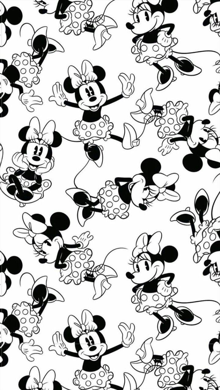 Minnie Mouse Black White Wallpaper Mickey