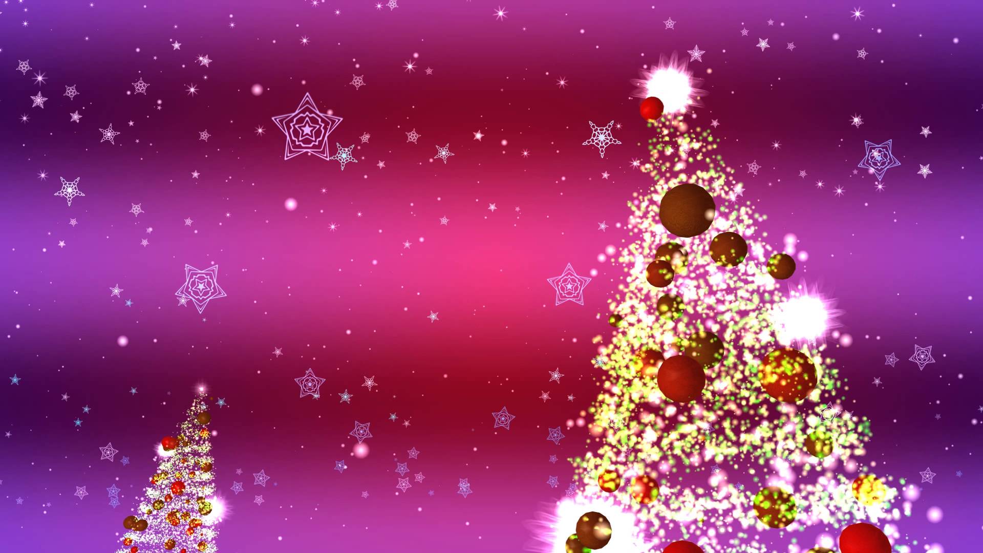 4K CHRISTMAS TREE and SNOWFLAKES ANIMATION BACKGROUND AA VFX 1920x1080
