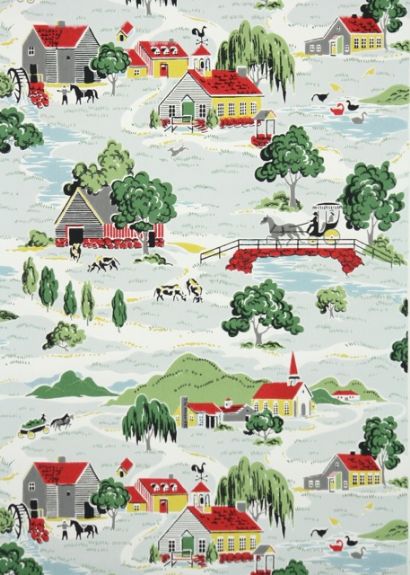 Vintage Wallpaper Country Farm Kitchen For the Home Pinterest 410x575