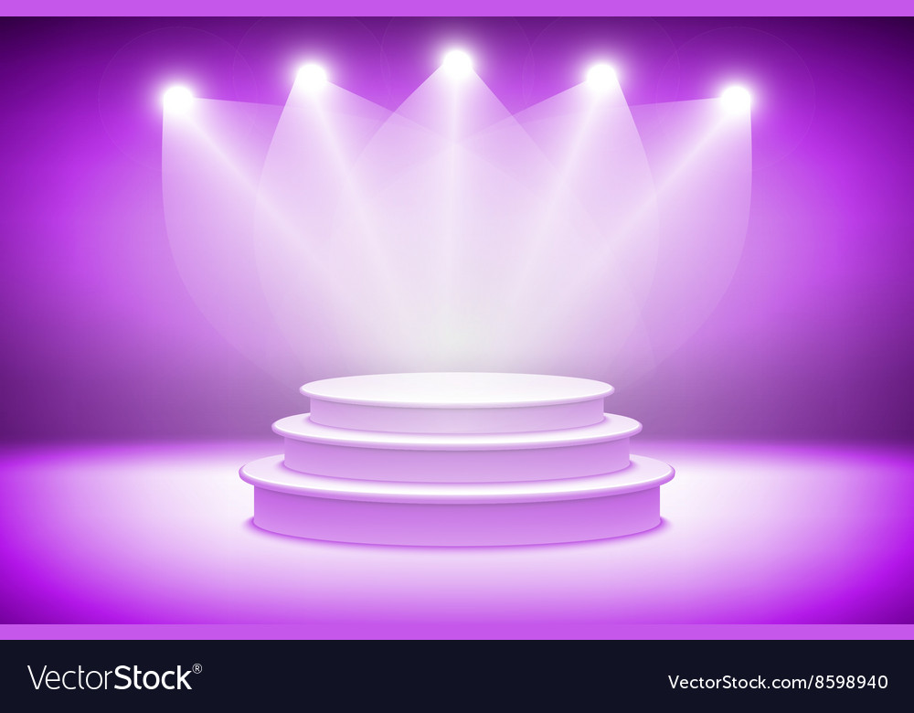 3d Pink Stage Light Background Theatrical Vector Image