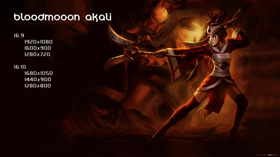 Bloodmoon Akali HD Wallpaper by dualitydesigns on