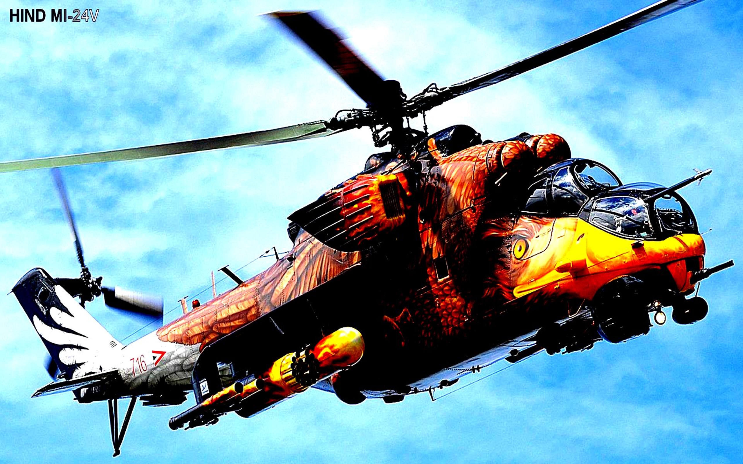 Mil Helicopter Mi24 Aircraft High Contrast HD Wallpaper