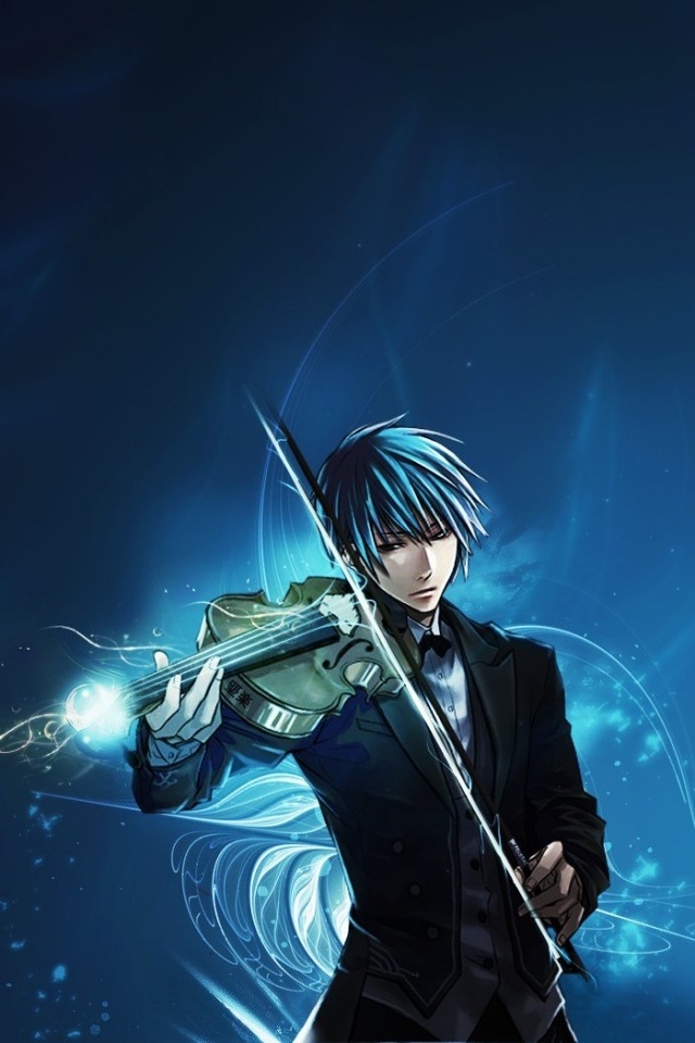 Download 4K Anime IPhone Guy Playing Violin Wallpaper | Wallpapers.com
