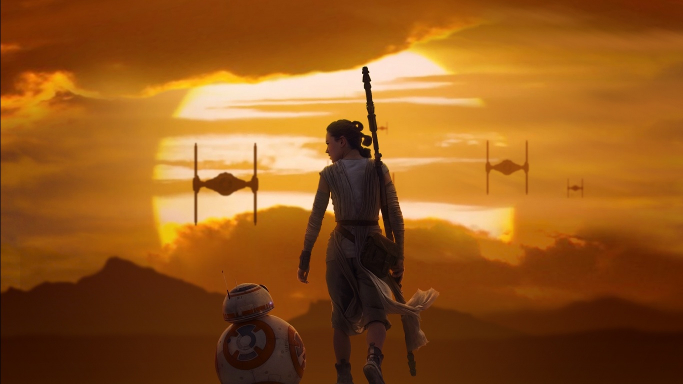 Rey Bb Star Wars The Force Awakens Wallpaper HD