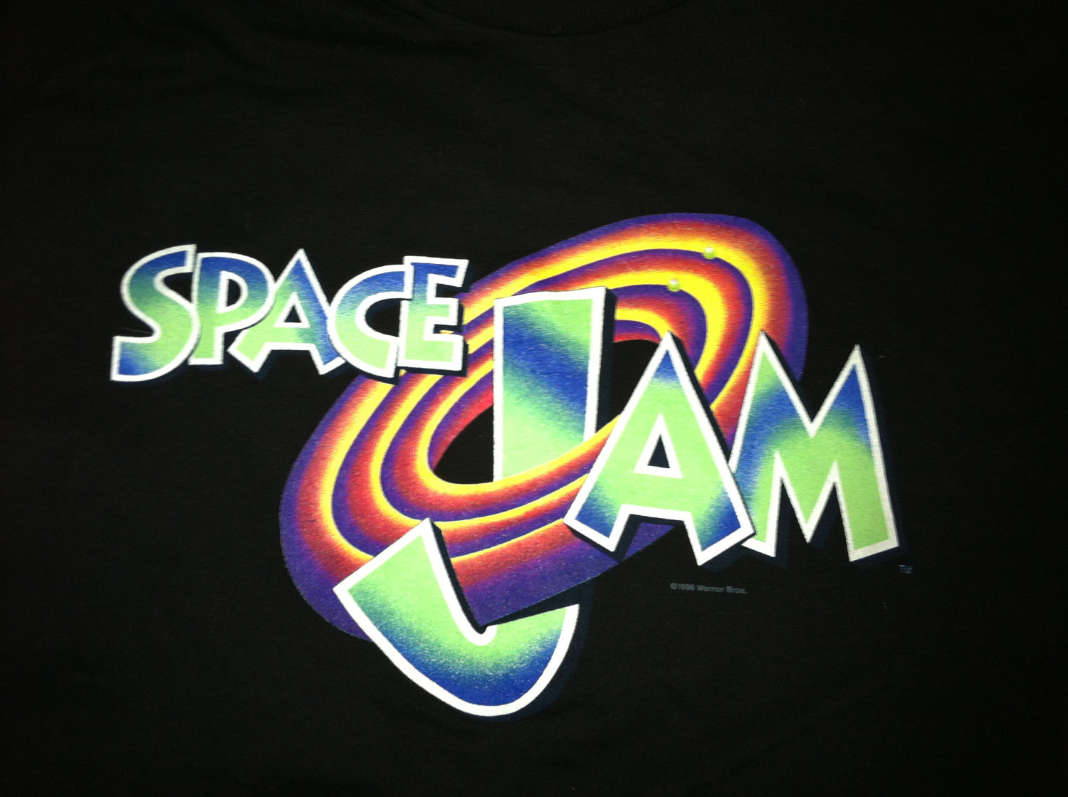 90s Space Jam Logo Black T Shirt Size Xl By Loccsonly On