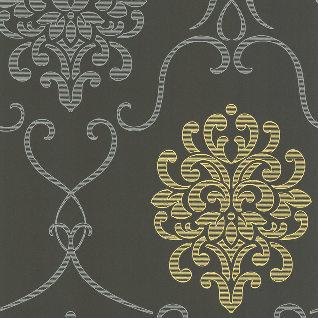 Accent Damask Wallpaper Gray Bolt Contemporary By