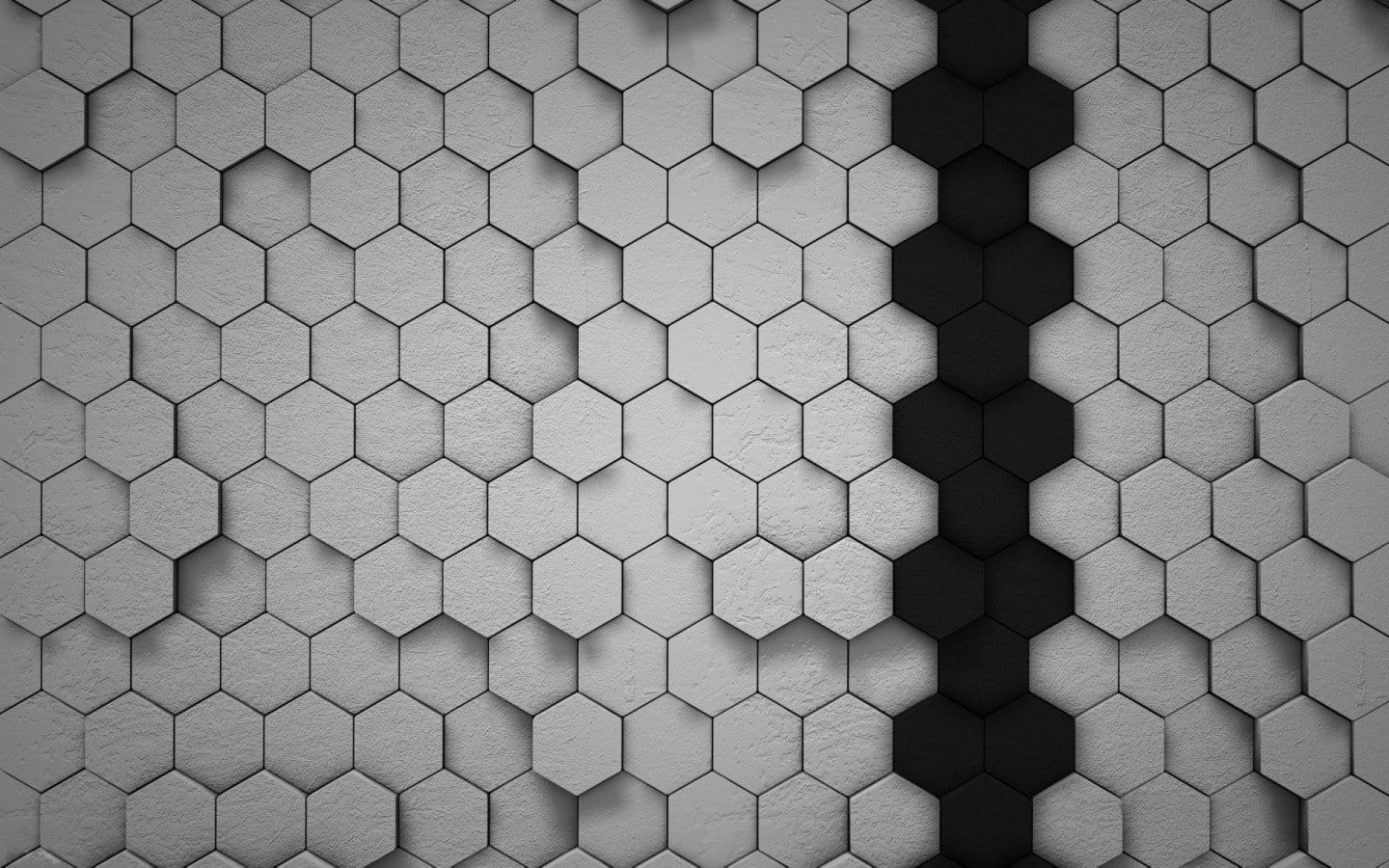 Artwork Shadow Lines Black White Simple Hexagon Honeycombs