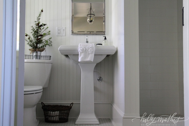 White Beadboard Bathroom Cottage Holly Mathis Interiors