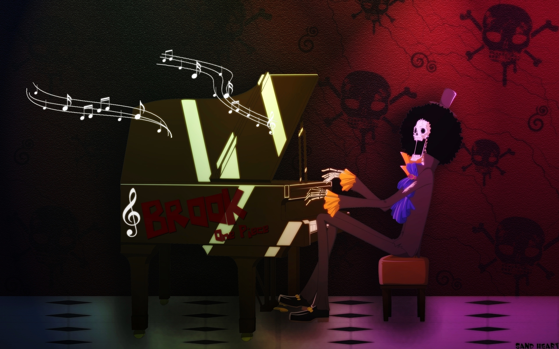Brook Playing Piano Wallpaper   One Piece Anime Wallpaper 1920x1200