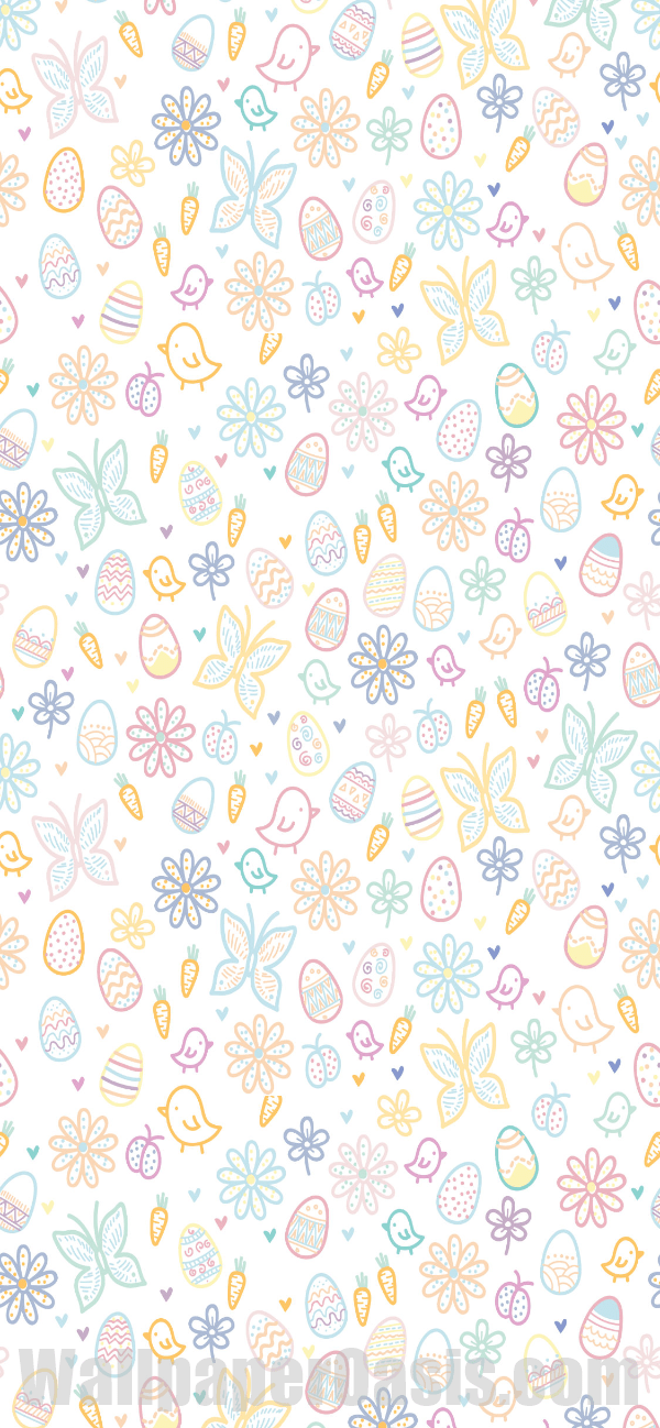 Colorful Easter Doodle iPhone Wallpaper