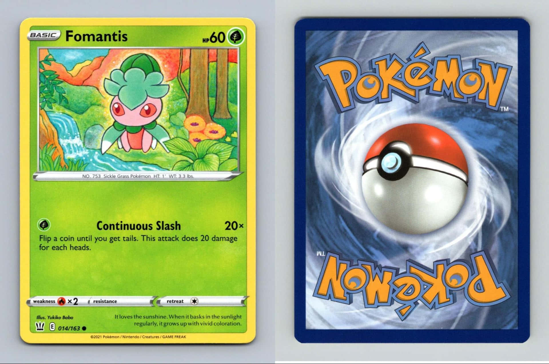 Pok Mon Card Fomantis Wallpaper