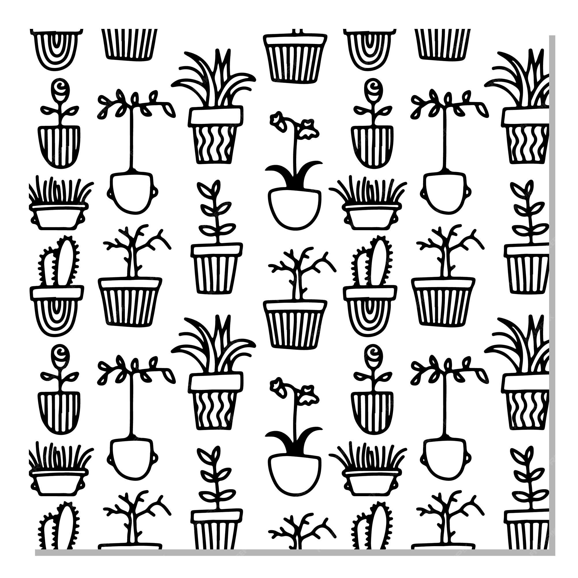 Free Download Premium Vector Line Art Seamless Pattern With Simple 