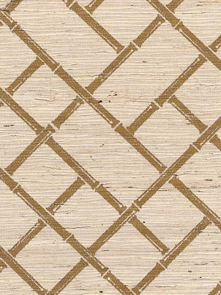 Bamboo Lattice Wallpaper In Gold Americanblinds Grasscloth