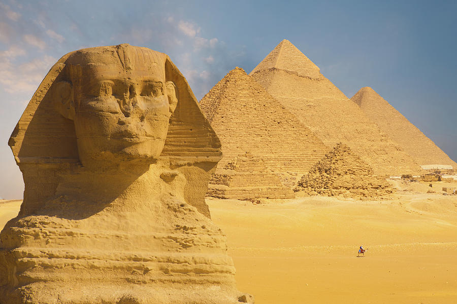 Great Sphinx Face Pyramids Background Collage Photograph By Pius Lee