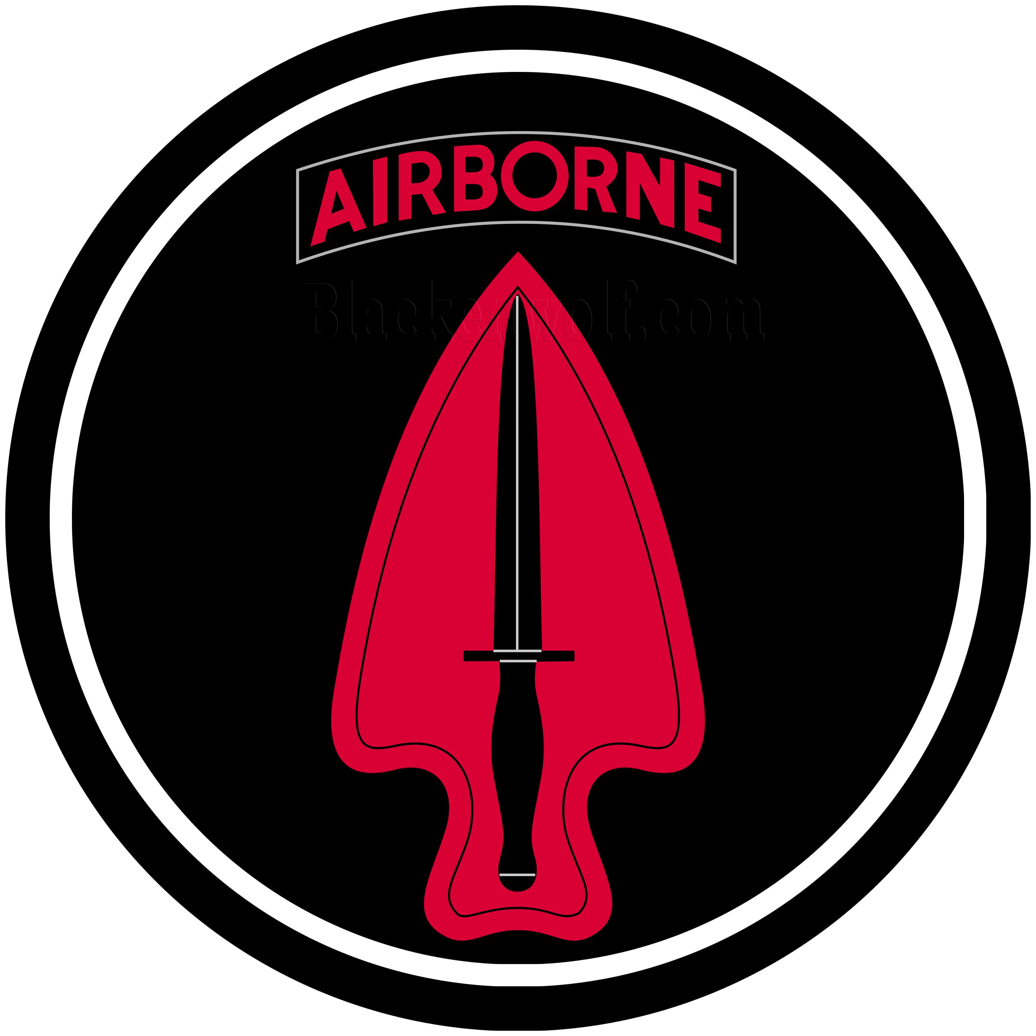 Special Forces Airborne Usasoc Black Red Logo Car Door Puddle