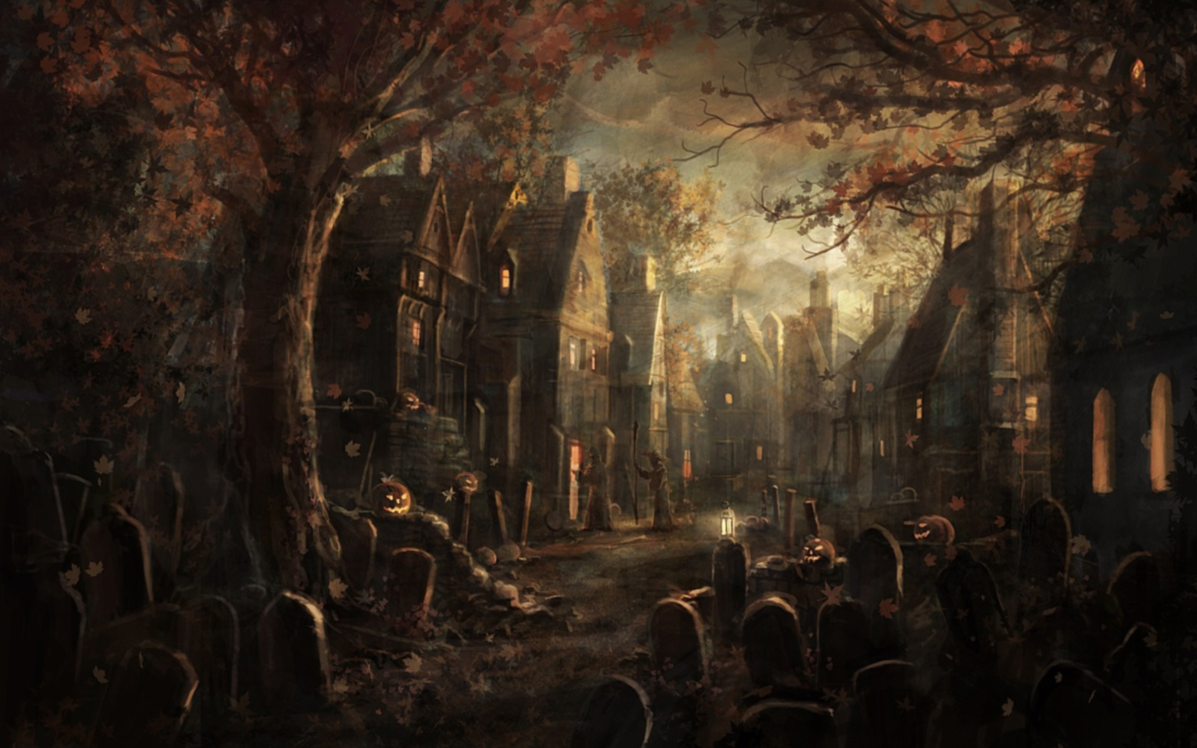 Wallpaper Creepy Town Of Halloween Myspace Background