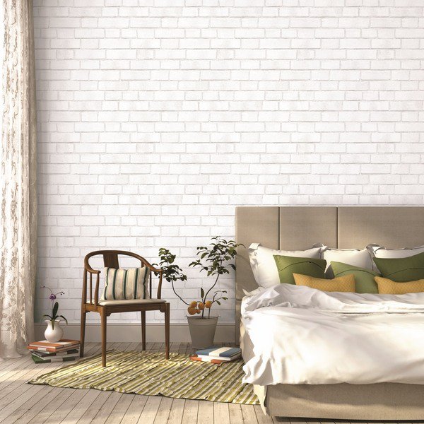 Free Download White Brick Textured Temorary Wallpaper Wood