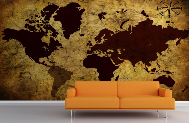 Ancient Style World Map Wallpaper Mural Muralswallpaper Co Uk