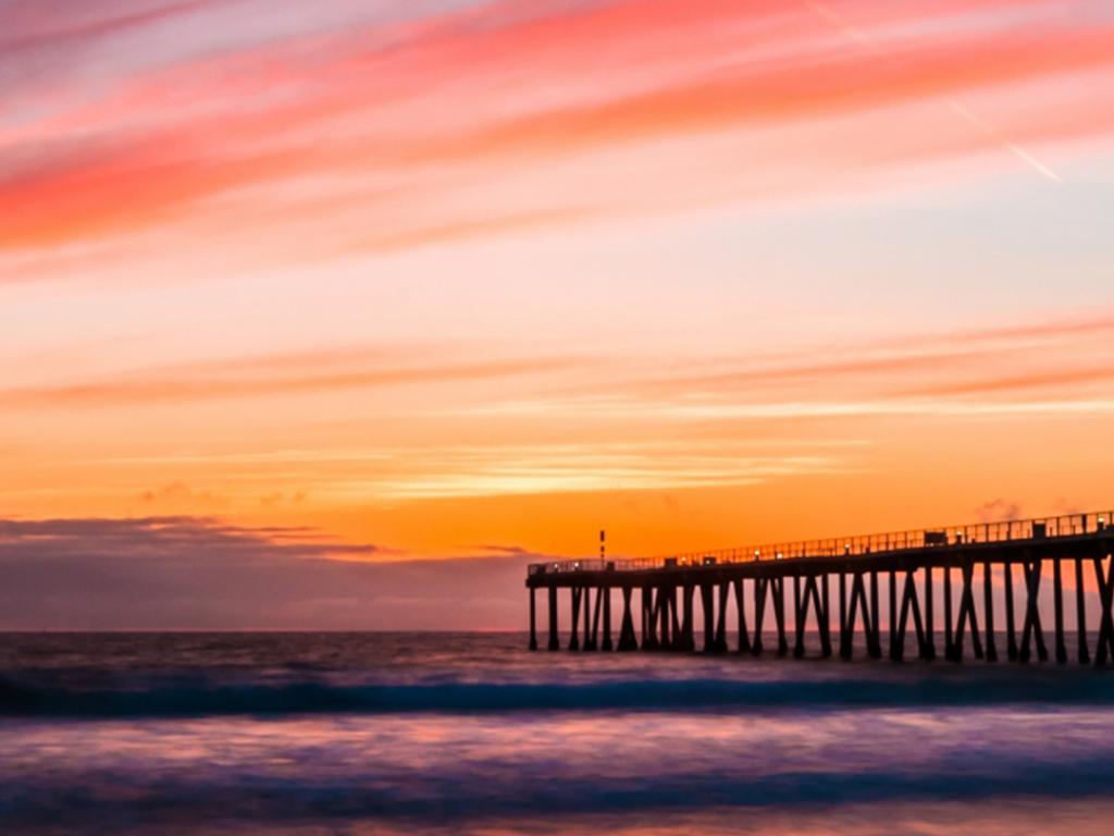 Beach Wallpaper For Phone With Hermosa Pier Sunset HD
