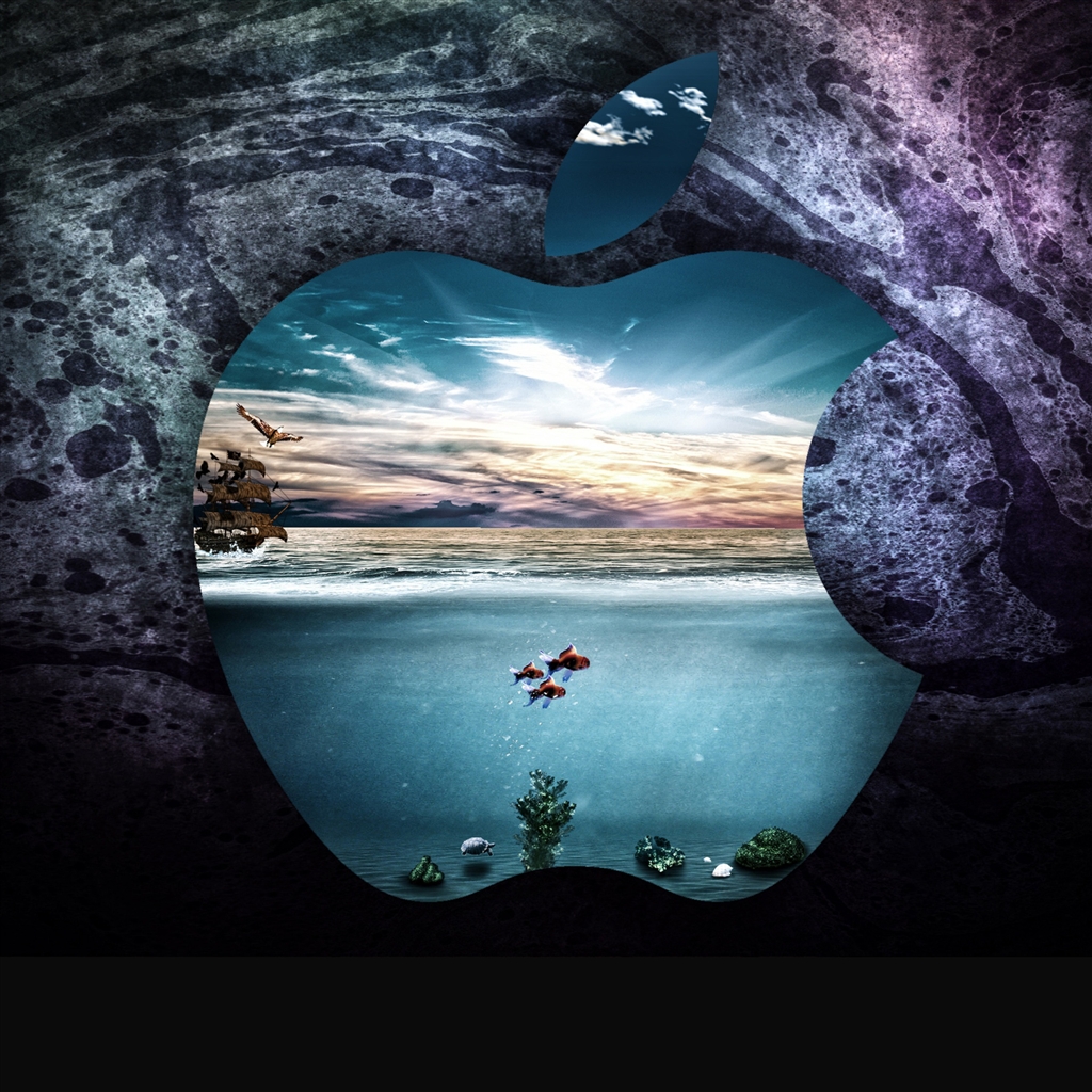 Apple Under Water iPad Air Wallpaper iPhone