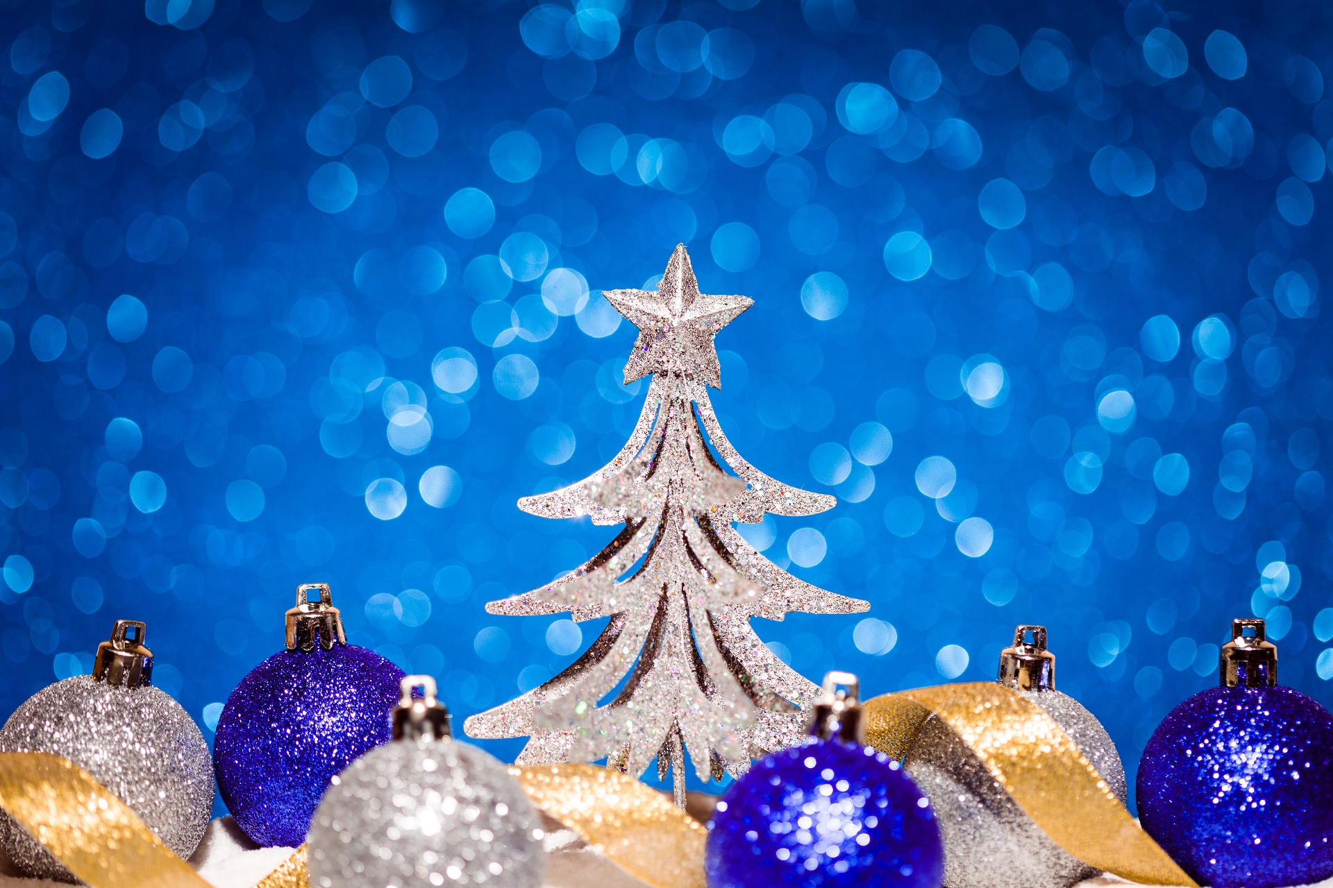 Wakacje Christmas Ornaments Niebieski Tapeta