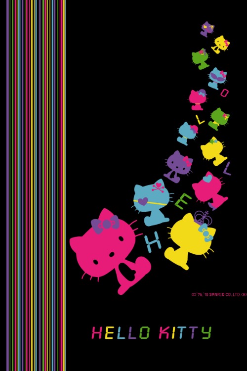 Black Background Hello Kitty Phone Wallpaper