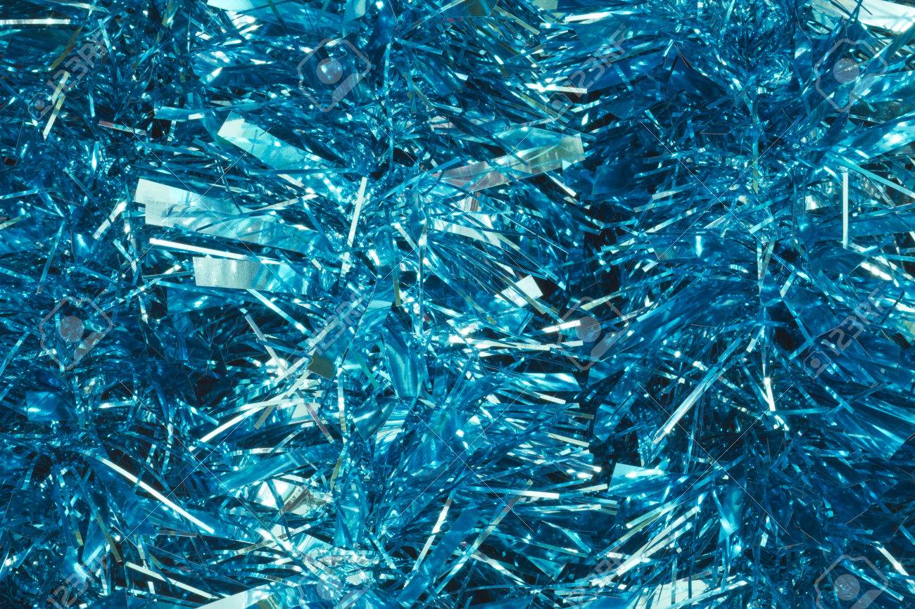 Blue Christmas Garland Tinsel For Wallpaper