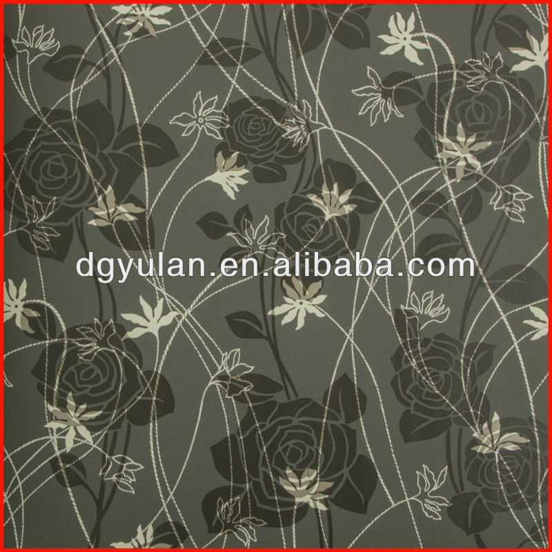 Elegant Floral Moisture Resistant Bathroom Vinyl Wallpaper