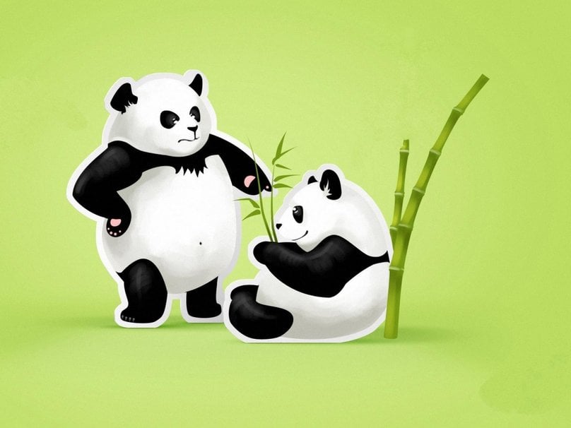 Cute Panda Bears Wallpaper