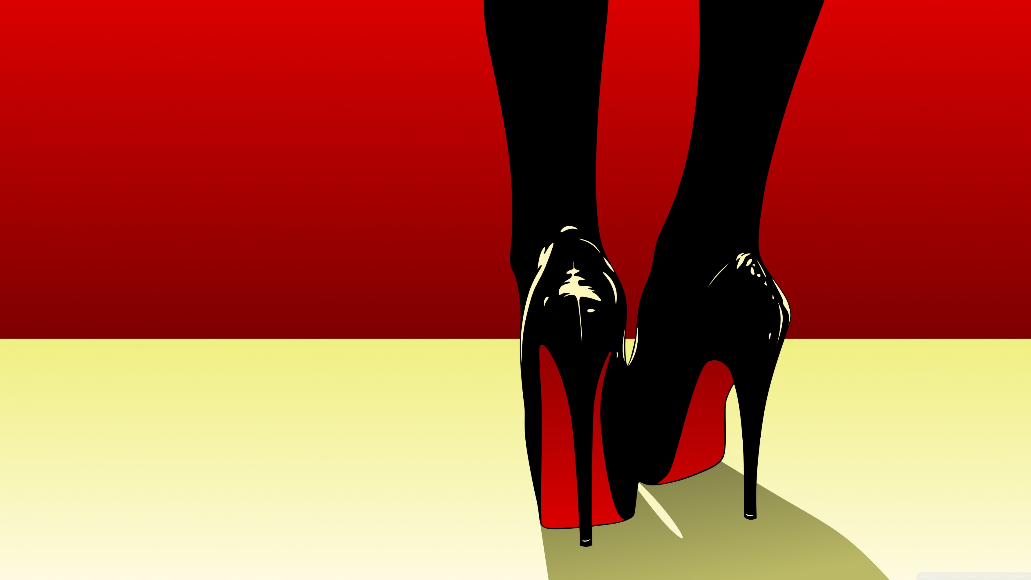 Pop Art High Heels Shoes Red Bottom Ultra HD Desktop Background