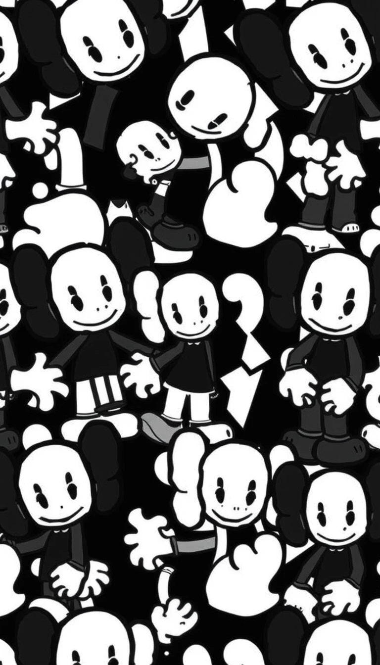 Kaws Black And White Wallpaper