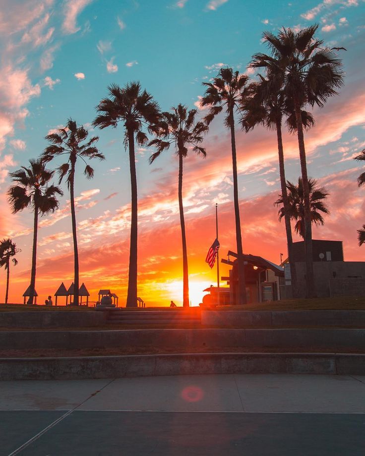 Colourful Sunset At Los Angeles California Visitcalifornia