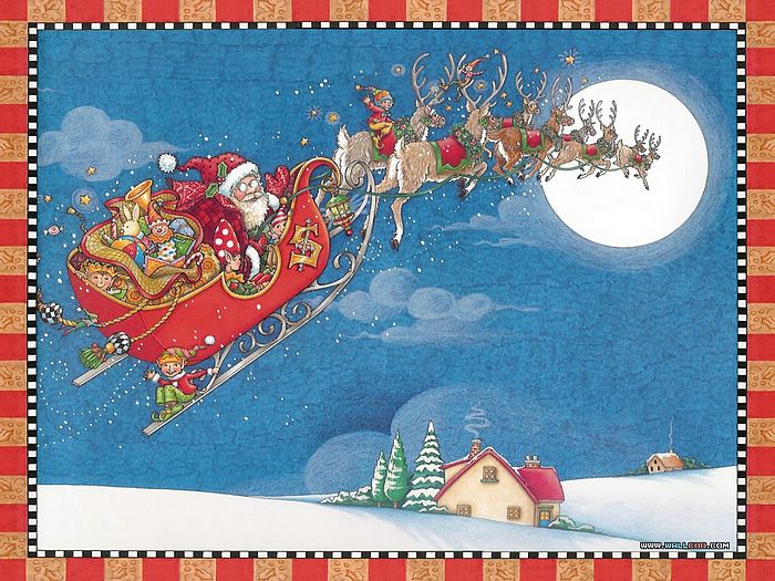 Wallpaper Of The Night Before Christmas Illustration