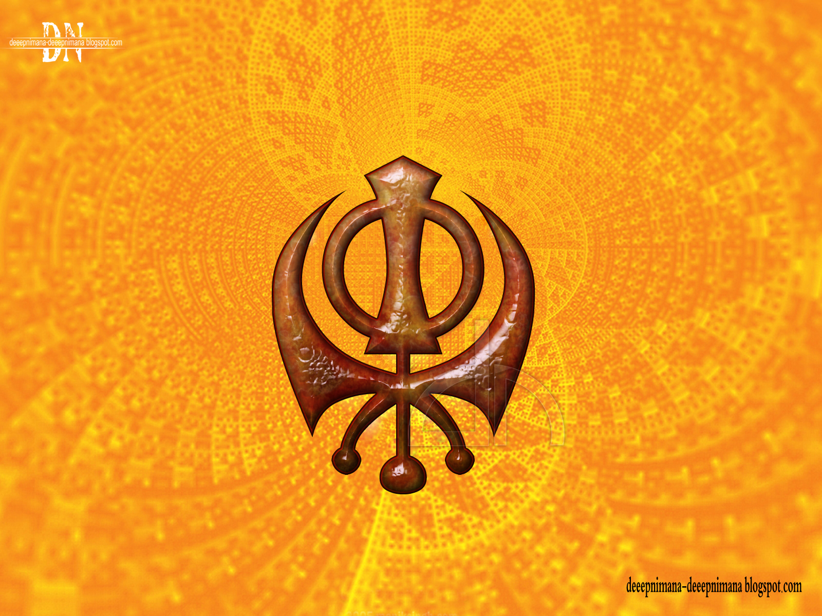 Khanda Sikhism Golden Abstract Wallpaper Puter Background