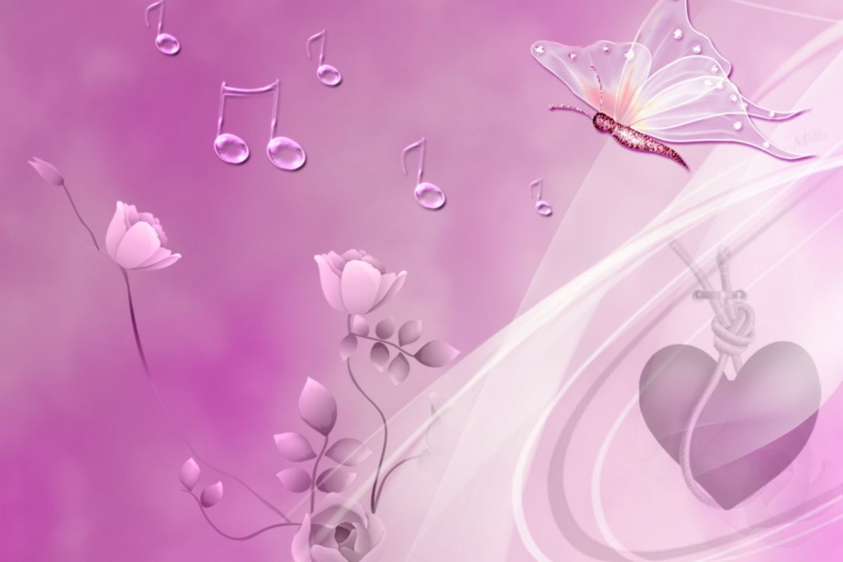 Love Music Pink Background Wallpaper