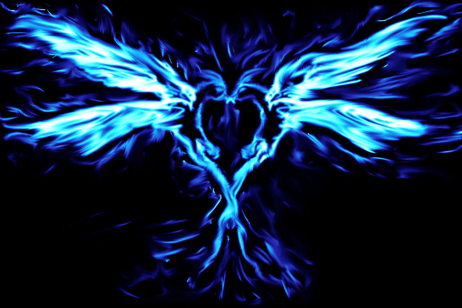 Blue Phoenix Love By Punkisstillcool Customization Wallpaper Fantasy