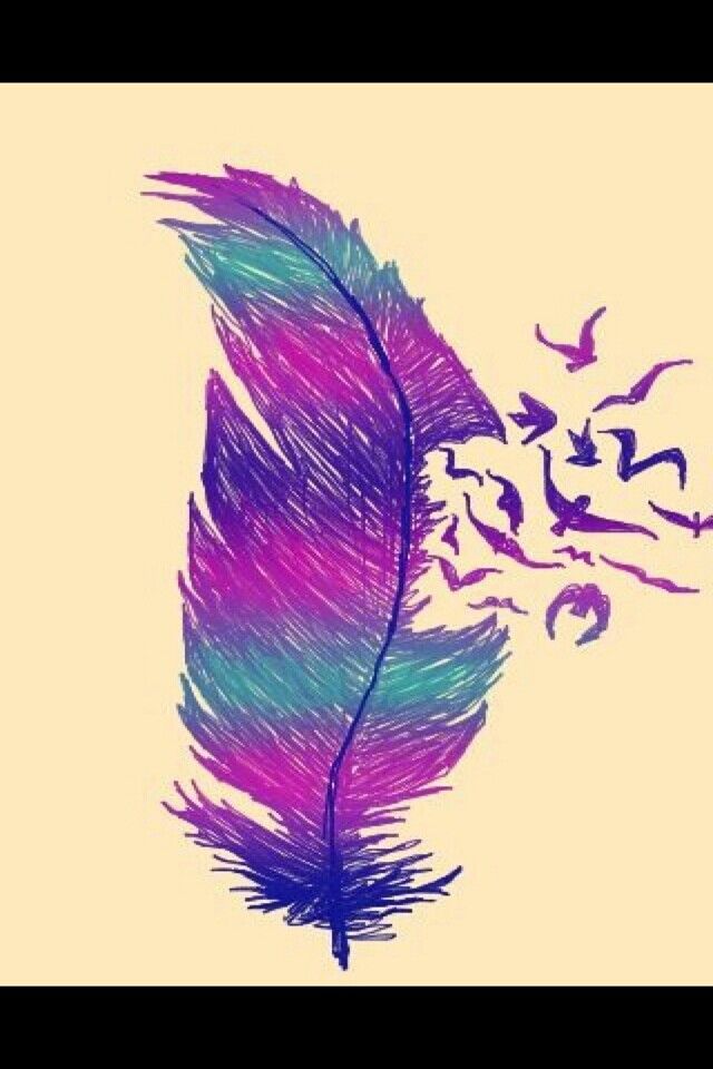 Girly Feather Amd Bird Wallpaper Phone Background iPhone