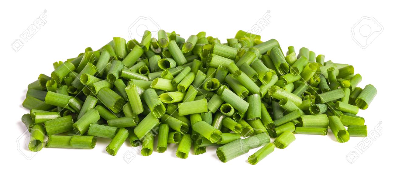 Chopped Chives Isolated On White Background Stock Photo Picture