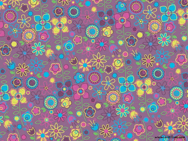 Colorful Pattern Wallpaper Flowers Patterns