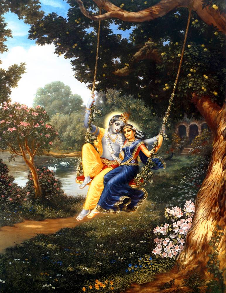 Radha And Krishna On Swing Painting Art Print S Or Paper
