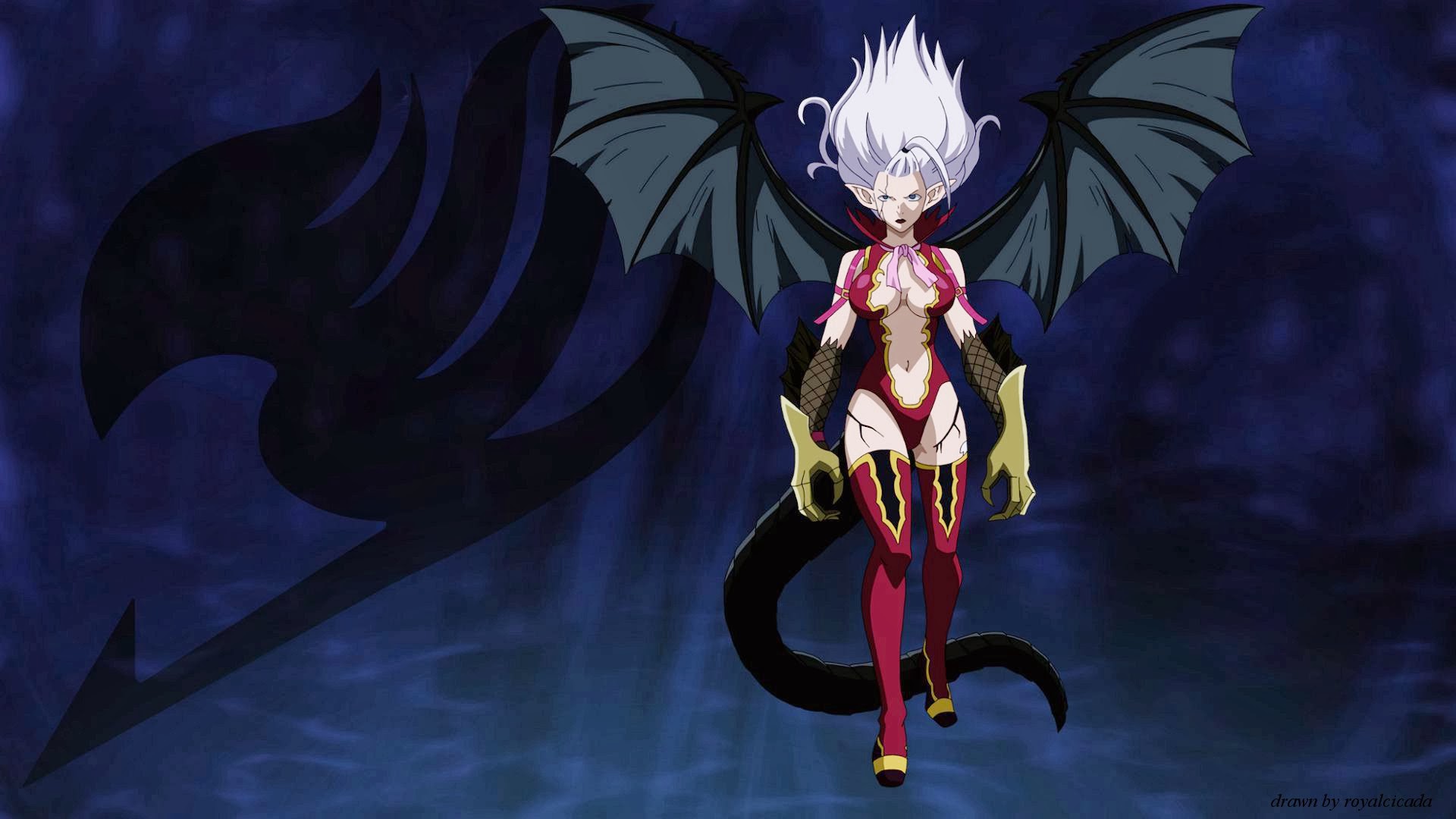 mirajane strauss demon satan anime girl fairy tail wings hd wallpaper