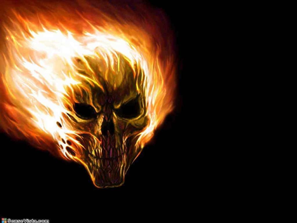 Skull Fire Flame Wallpaper