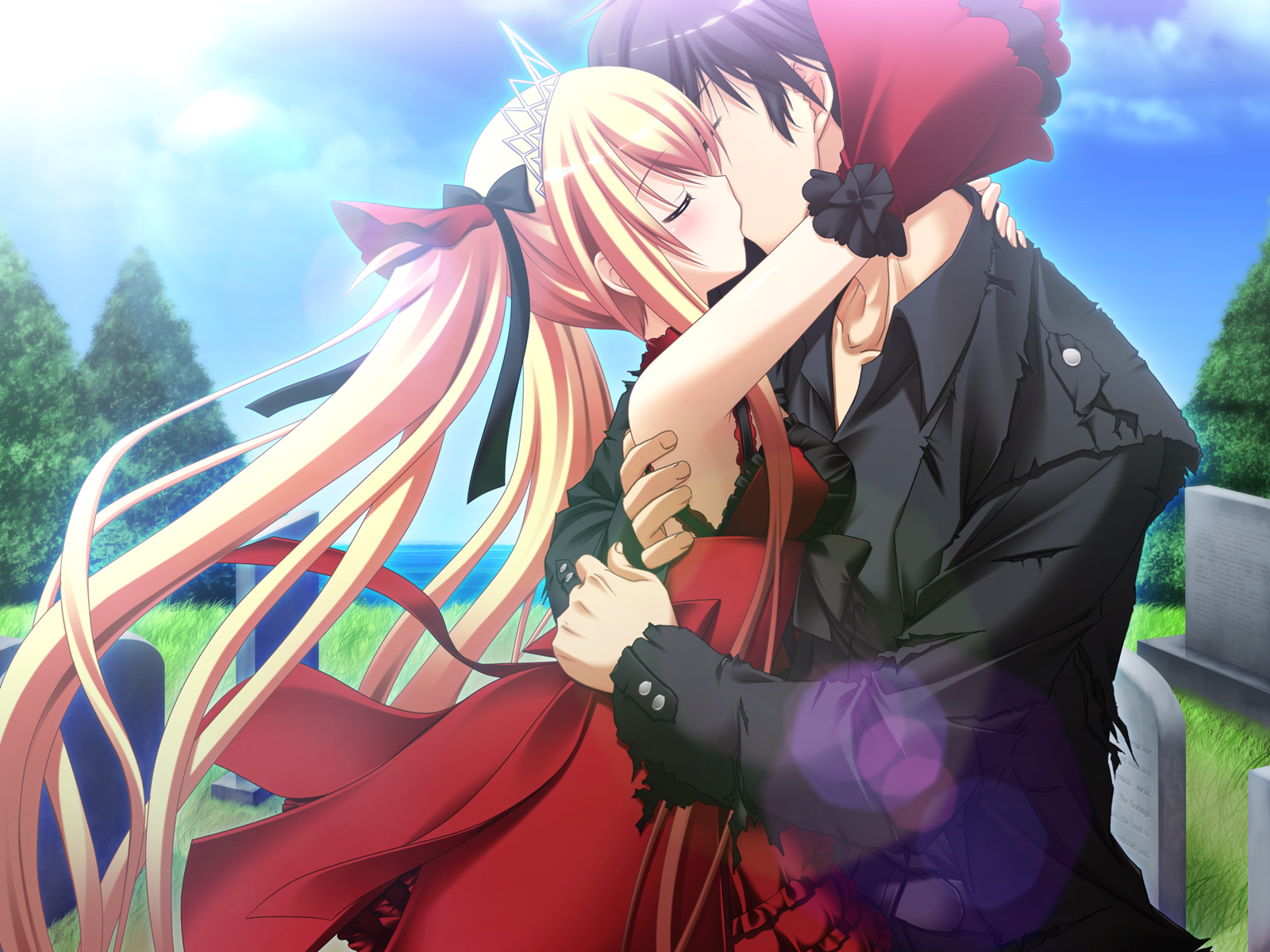 Anime kiss wallpaper: Nếu bạn đang tìm kiếm một bức hình nền anime đẹp để thể hiện sự yêu thích của mình với anime, đây là một trong những tuyệt phẩm mà bạn không thể bỏ qua! Bức ảnh hình nền ngoài sự kỳ diệu của một nụ hôn anime còn sắc nét và chất lượng cao. Hãy tải về ngay và thổi hồn vào thiết bị của mình với bức hình anime đắm say này!